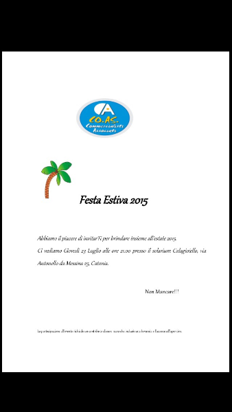 COAS BRINDA ALL'ESTATE 2015